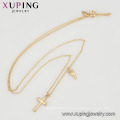 44081 Wholesale fashion jewelry religion necklace 18k gold color cross necklace with key